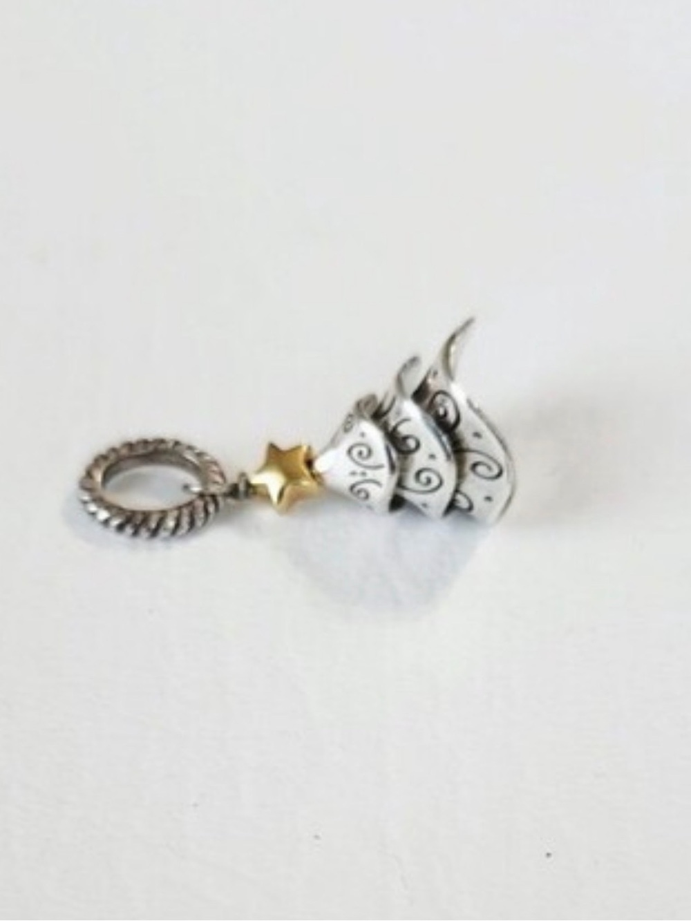 🎄 BRIGHTON RETIRED CHARM! ‘Tinsle’ Christmas Tree Silver Charm Crystal Accents